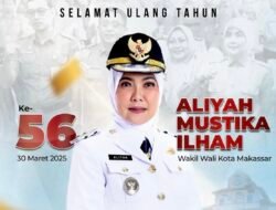 Bappeda Kota Makassar Ucapkan Selamat Ulang Tahun kepada Wakil Wali Kota Makassar, Ibu Aliyah Mustika Ilham